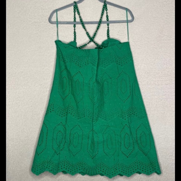 Hyacinth House Green Eyelet Beaded Strap Ibiza Mini Dress-Women’s XXL-Summer-NEW - Picture 5 of 10